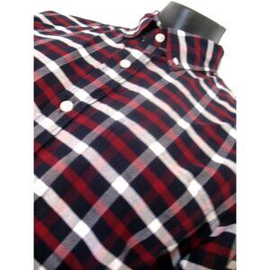 J. Crew Red & Black plaid L/S Shirt  Sz Medium, Flex Oxford Shirt